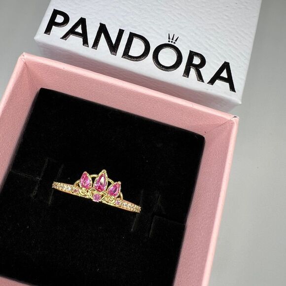 Pandora Disney Princess Rapunzel Tiara Ring Size 6 - Picture 4 of 8